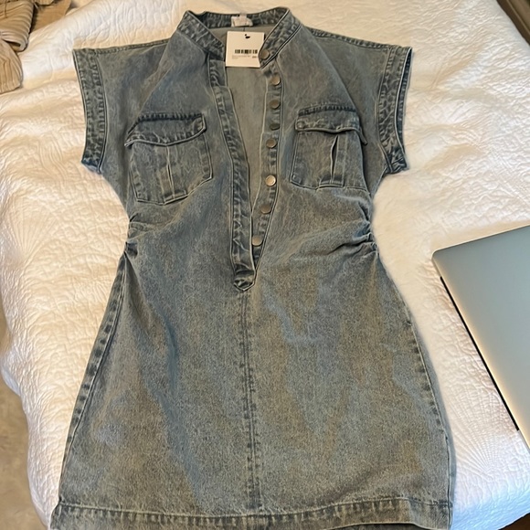 bobbles and lace denim dress - Picture 1 of 4